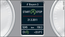 Cuadro de instrumentos: Motor parado (fase Stop)